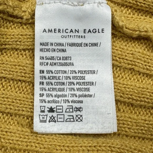 American Eagle Sleeveless Mustard Top Women's Size Small Pullover Knit - Picture 3 of 7